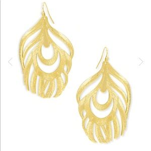 NEW-Kendra Scott Gold Peacock Statement Earring